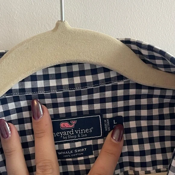 Vineyard Vines Checkered Plaid Whale Button-Down Shirt - Picture 3 of 5